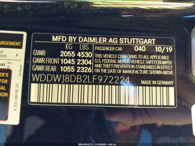 2020 MERCEDES-BENZ C 300 WDDWJ8DB2LF972224 Photo 8