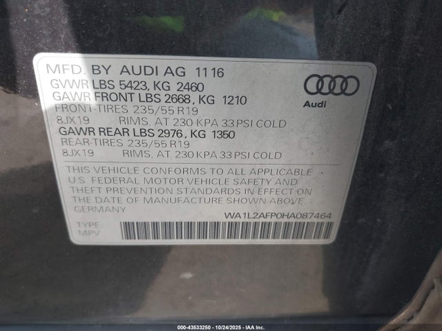 2017 AUDI Q5 WA1L2AFP0HA087464 Photo 8