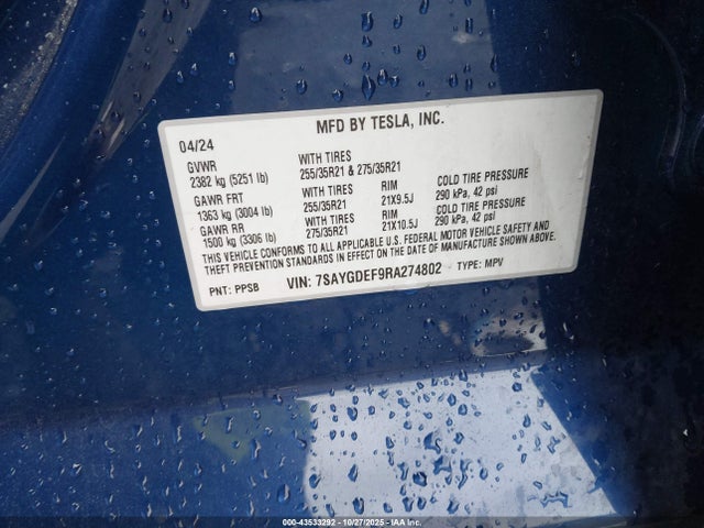 2024 TESLA MODEL Y 7SAYGDEF9RA274802 Photo 8