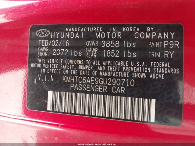 2016 HYUNDAI VELOSTER KMHTC6AE9GU290710 Photo 8