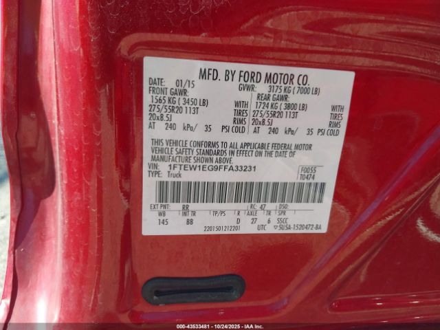 2015 FORD F-150 1FTEW1EG9FFA33231 Photo 8