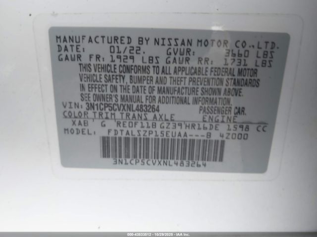2022 NISSAN KICKS 3N1CP5CVXNL483264 Photo 8