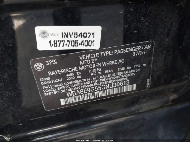 2016 BMW 328I WBA8E9G55GNU30613 Photo 8
