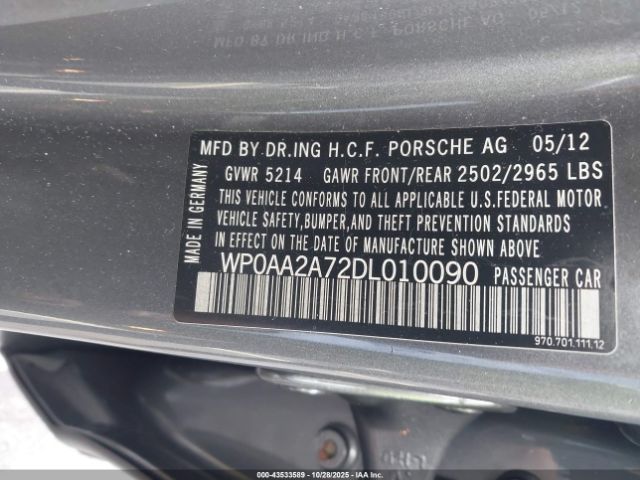 2013 PORSCHE PANAMERA WP0AA2A72DL010090 Photo 8