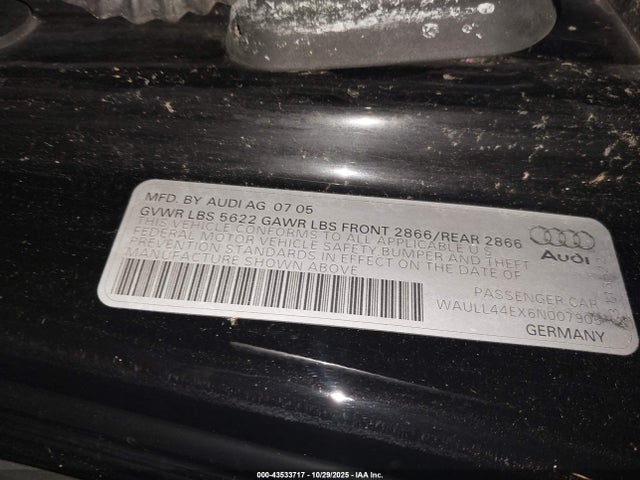 2006 AUDI A8 WAULL44EX6N007905 Photo 8