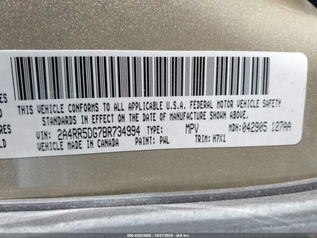 2011 CHRYSLER TOWN & COUNTRY 2A4RR5DG7BR734994 Photo 8