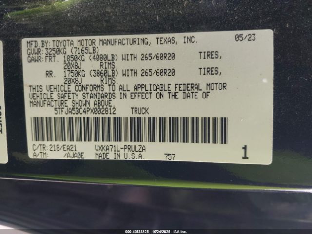 2023 TOYOTA TUNDRA 5TFJA5BC4PX002812 Photo 8