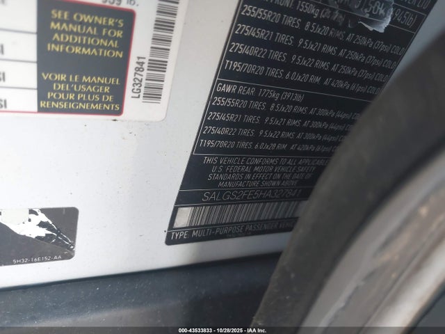 2017 LAND ROVER RANGE ROVER SALGS2FE5HA327841 Photo 8