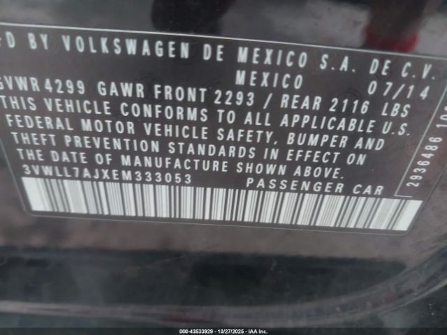2014 VOLKSWAGEN JETTA 3VWLL7AJXEM333053 Photo 8