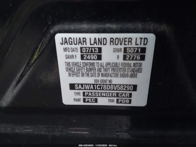 2013 JAGUAR XJ SAJWA1C78D8V58290 Photo 8