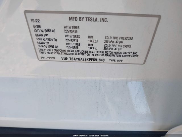 2023 TESLA MODEL Y 7SAYGAEEXPF591848 Photo 8