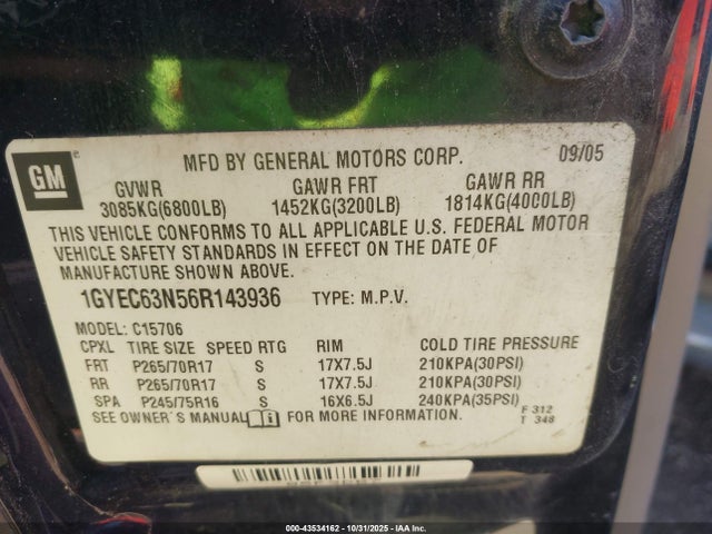 2006 CADILLAC ESCALADE 1GYEC63N56R143936 Photo 8