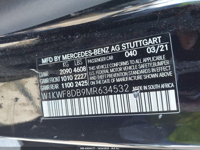 2021 MERCEDES-BENZ C 300 W1KWF8DB9MR634532 Photo 8