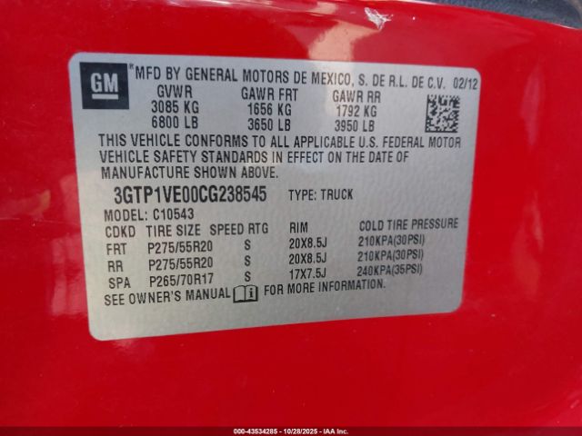 2012 GMC SIERRA 1500 3GTP1VE00CG238545 Photo 8