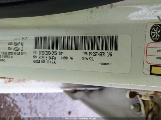 43534321 :رقم المزاد ، 1C3CCBBB4CN201104 vin ، 2012 Chrysler 200 Touring مزاد بيع