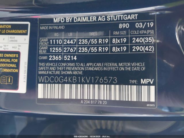 2019 MERCEDES-BENZ GLC 300 WDC0G4KB1KV176573 Photo 8