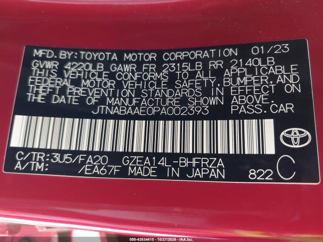 2023 TOYOTA GR COROLLA JTNABAAE0PA002393 Photo 8