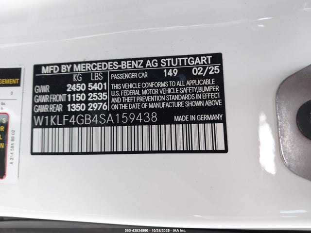 2025 MERCEDES-BENZ E 350 W1KLF4GB4SA159438 Photo 8