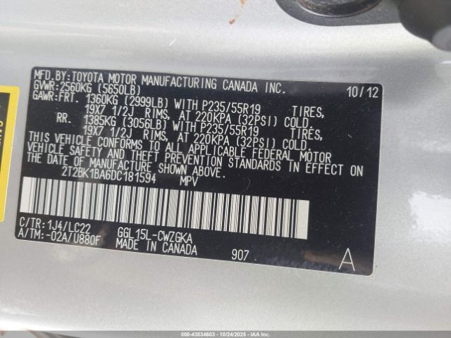 2013 LEXUS RX 350 2T2BK1BA6DC181594 Photo 8