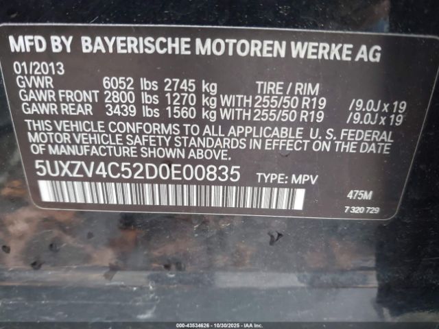 2013 BMW X5 5UXZV4C52D0E00835 Photo 8