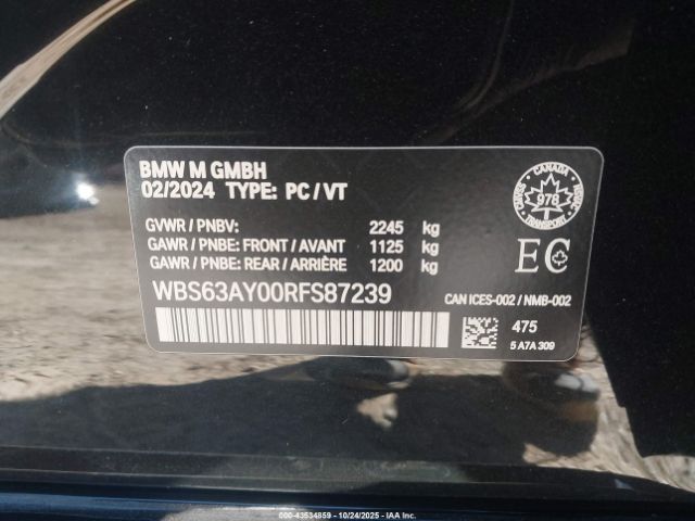 2024 BMW M3 WBS63AY00RFS87239 Photo 8