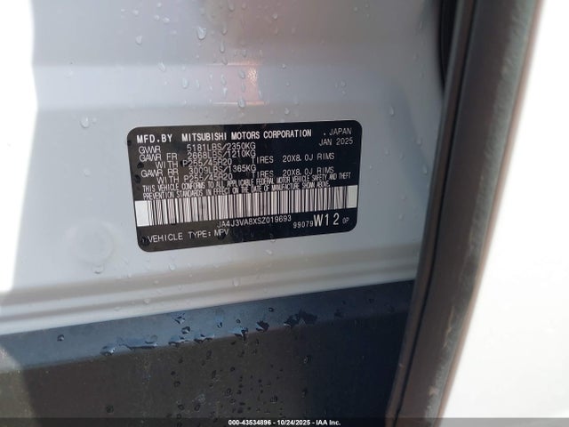 JA4J3VA8XSZ019693 Mitsubishi Outlander Se 2.5 2wd
