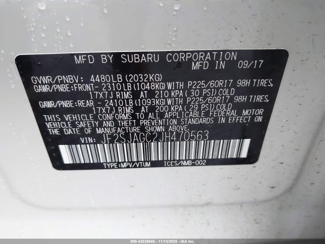 JF2SJAGC2JH470563 Subaru Forester 2.5i Premium