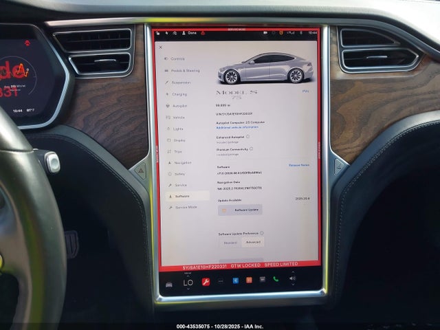 Продаж на аукціоні авто 2017 Tesla Model S 60/75, vin: 5YJSA1E10HF220331, номер лоту: 43535075