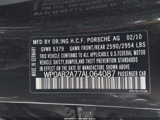 2010 PORSCHE PANAMERA WP0AB2A77AL064087 Photo 8