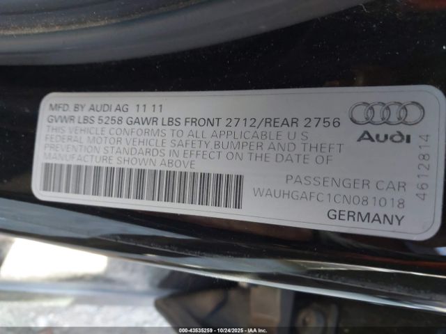 2012 AUDI A6 WAUHGAFC1CN081018 Photo 8