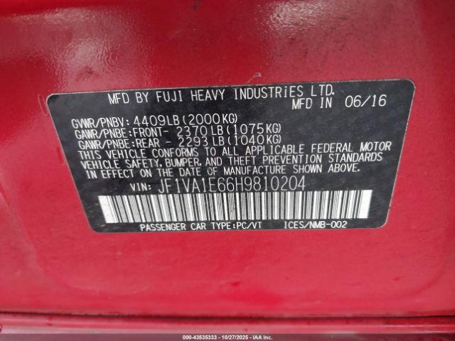 2017 SUBARU WRX JF1VA1E66H9810204 Photo 8