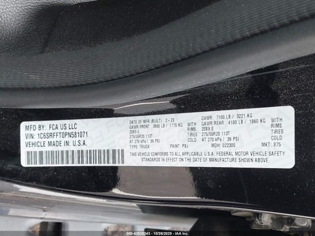 2023 RAM 1500 1C6SRFFT0PN581071 Photo 8