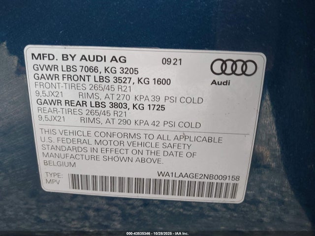 2022 AUDI E-TRON WA1LAAGE2NB009158 Photo 8