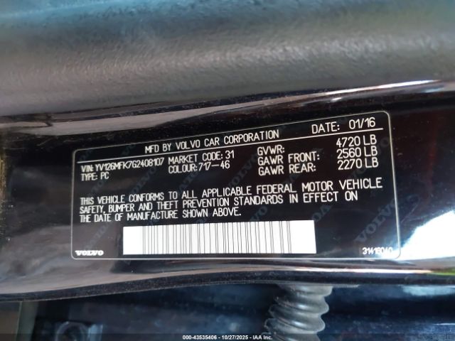 2016 VOLVO S60 YV126MFK7G2408107 Photo 8