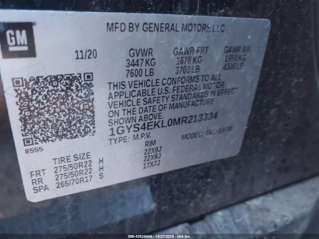 2021 CADILLAC ESCALADE 1GYS4EKL0MR213334 Photo 8