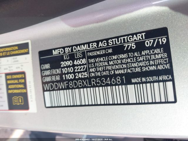 2020 MERCEDES-BENZ C 300 WDDWF8DBXLR534681 Photo 8