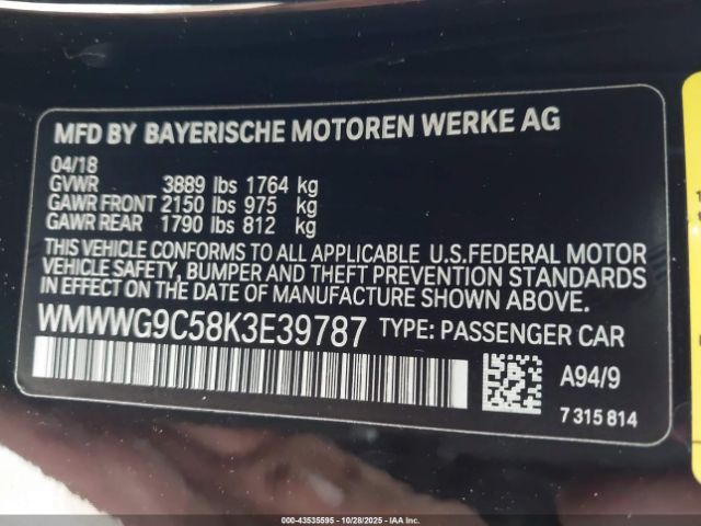 2019 MINI CONVERTIBLE WMWWG9C58K3E39787 Photo 8
