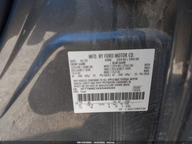 2022 FORD MAVERICK 3FTTW8E3XNRA69265 Photo 8