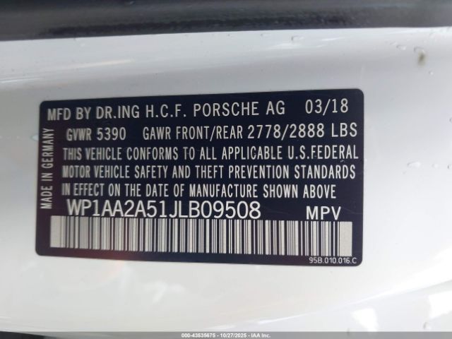 2018 PORSCHE MACAN WP1AA2A51JLB09508 Photo 8