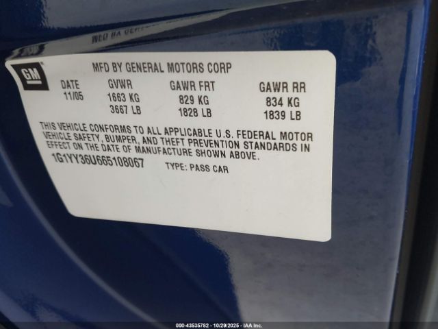 2006 CHEVROLET CORVETTE 1G1YY36U665108067 Photo 8