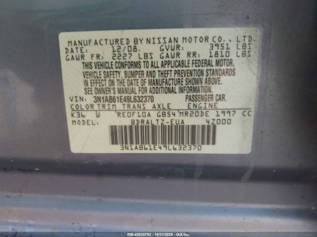 2009 NISSAN SENTRA 3N1AB61E49L632370 Photo 8