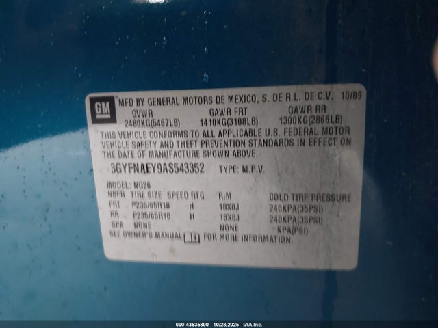 2010 CADILLAC SRX 3GYFNAEY9AS543352 Photo 8