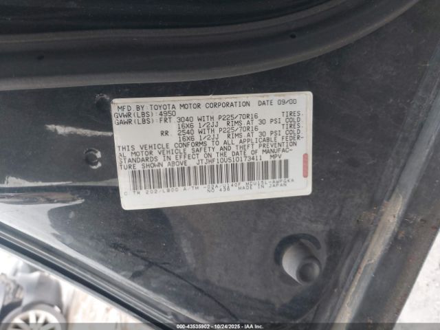 2001 LEXUS RX 300 JTJHF10U510173411 Photo 8