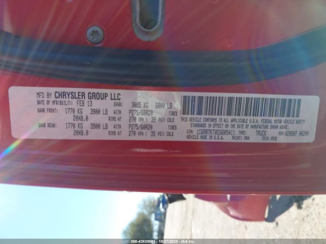 2013 RAM 1500 1C6RR7KT0DS605411 Photo 8