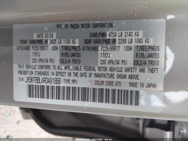 2024 MAZDA CX-5 JM3KFBBL4R0481868 Photo 8