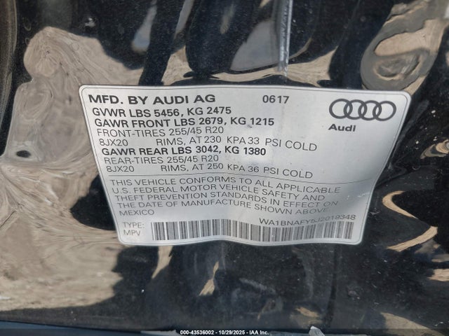 2018 AUDI Q5 WA1BNAFY5J2019348 Photo 8