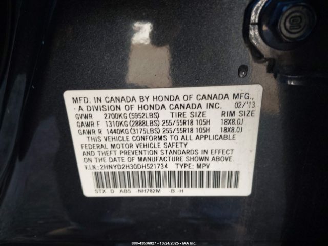 2013 ACURA MDX 2HNYD2H30DH521734 Photo 8