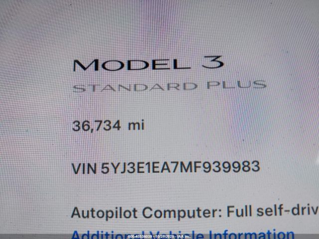 2021 TESLA MODEL 3 5YJ3E1EA7MF939983 Photo 6