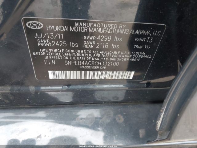 2012 HYUNDAI SONATA 5NPEB4AC8CH332100 Photo 8
