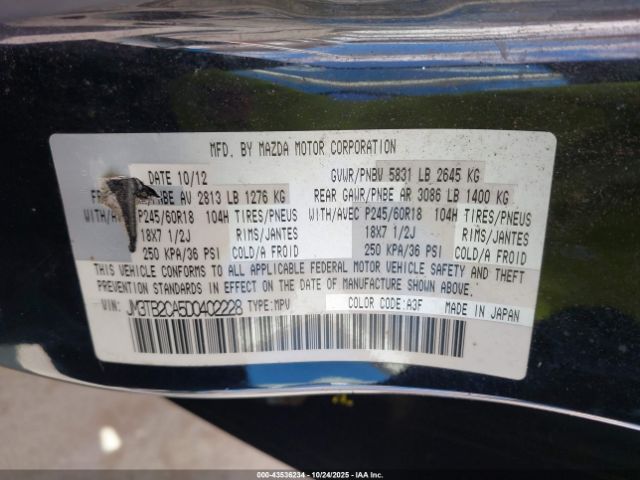 2013 MAZDA CX-9 JM3TB2CA5D0402228 Photo 8